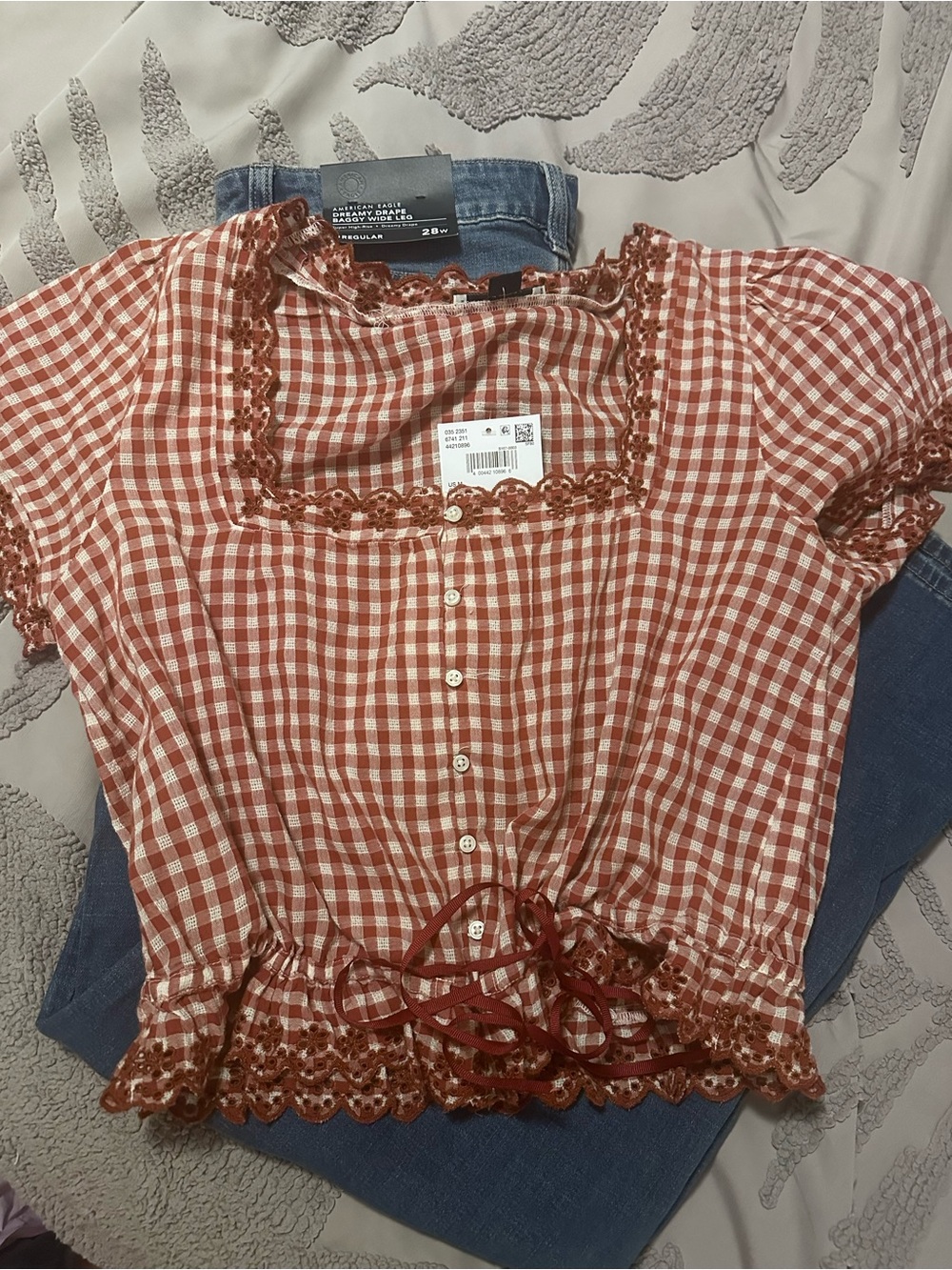 AE Short-Sleeve Button-Up Blouse - Picture 4 of 4
